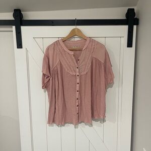 We The Free Pink Blouse
